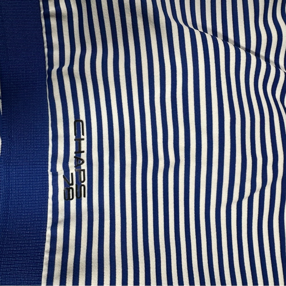 Chaps Golf 78 Blue White Striped Polo Shirt Men’s Size Large Stay-Dry Stretch - Picture 4 of 5